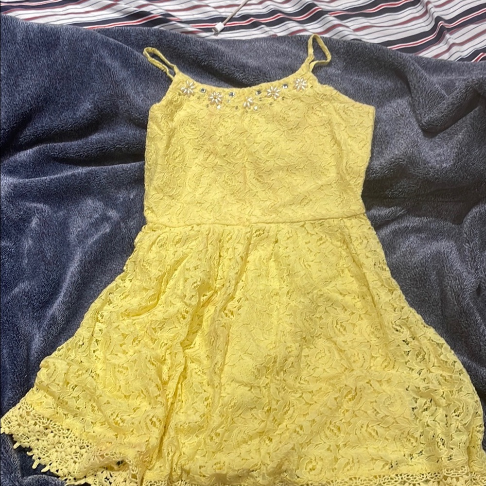 Yellow Lace Kids Dress